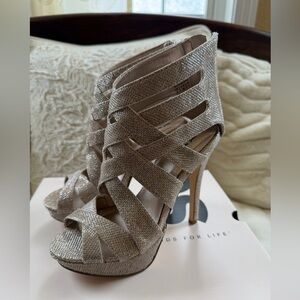 Mix No. 6 Elegant Champagne Color Strappy High Heels